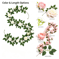Guirlande florale en soie pour décoration d'arche de mariage, cadre de porte, cérémonie extérieure, toile de fond murale, arrangement de roses artificielles