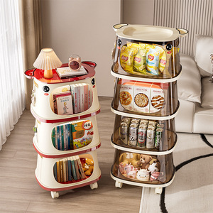 Childrens Snack Storage Rack 4 Layers Wheeled Movable <b>Trolley</b> Creative Multi Layer Large Capacity Storage Cabinet For Kids Room - Product Image 2