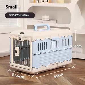 <span class=keywords><strong>Alice</strong></span> hava kutusu katı desen plastik Pet araba kafesi küçük ve orta köpekler ve kediler için düğme kapatma ile kolay katlama - Product Image 6