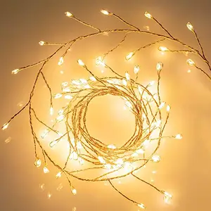 Window Wedding Christmas Tree Decoration Lights Firecracker Copper Wire Lights Garland Waterproof Cluster Starry String Lights