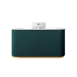 Muebles de Oficina, Salón de Belleza, Mostrador de Recepción Pequeño y Moderno de Color Verde - Product Image 3