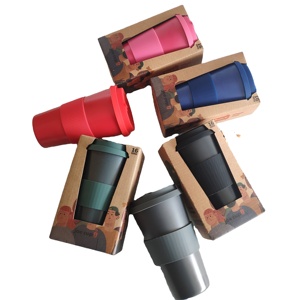 Emballage <span class=keywords><strong>personnalisé</strong></span> Coupe Éco <span class=keywords><strong>Bambou</strong></span> Garder Tasse À Café Avec Couvercle En Silicone - Product Image 1
