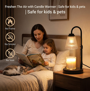 Lampe <span class=keywords><strong>chauffe</strong></span>-bougie en verre texturé avec cadre métallique, à intensité variable, diffuseur de <span class=keywords><strong>cire</strong></span> sans flamme, <span class=keywords><strong>chauffe</strong></span>-bougie sans flamme, décoration d'intérieur, lumière aromatique - Product Image 6