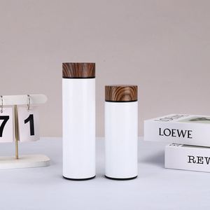Tasse droite en acier inoxydable 304, design élégant, avec couvercle effet bois, pour étudiants, propriétaires de voitures, cadeaux promotionnels d'affaires - Product Image 6