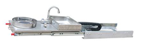 Nouveauté : cuisinière à gaz d'échappement de type Dometic en acier inoxydable avec bureau de rangement pour caravane, plaque à induction argentée