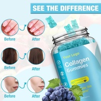 Kolagen Gummies untuk wanita pria 2500mg Biotin Vitamin C a B D E rambut kulit kuku otot bebas gula kolagen Gummies