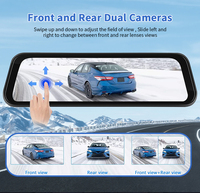 9.66 ''Dash Cam Wif Gps Navigation Voiture Miroir IPS Écran Tactile Double Lentille Android Auto Carplay