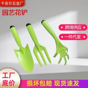 Otra pala de jardín de 3 dientes, de acero con recubrimiento en polvo verde, pala integrada para flores, uso agrícola, mango de plástico - Product Image 2