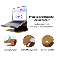 Support pour ordinateur portable en bois de noyer moderne SAMDI, pour le bureau ou la maison, table élégante pour accessoires informatiques