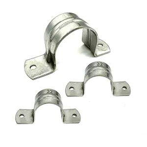 Galvanised U Type Saddle Hose Clamp For Pipe Clip With Round Hole