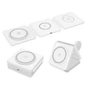 15w Magnetic Wireless Charger 3 in 1 Foldable Phone Charger Fast Charging Wireless Earphone Watch Mobile Phone Charger Stand - Product Image 2