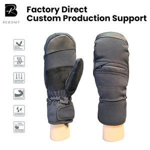 <span class=keywords><strong>Gants</strong></span> d'hiver imperméables, coupe-vent, résistants à l'abrasion, noirs, épais, isolés, à doigts séparés, pour le snowboard et le ski - Product Image 1