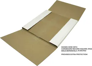 Custom White Vinyl Record LP Shipping Mailer Boxes Adjustable Box Corrugated Book Shipping Box