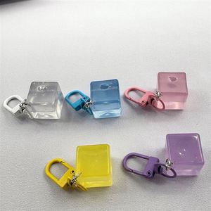 18mm Color Changing Square Beads Luminous <b>Acrylic</b> <b>Blocks</b> With Holes for DIY Keychain Jewelry Making - Product Image 4