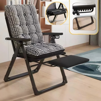 Chaise de plage pliante robuste Hangrui, chaise longue inclinable, repose-pieds extra large en tube carré, coussin, design moderne pour parc, OEM