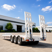 Semi-remorque à plateau surbaissé multi-essieux pour le transport d'équipements lourds, remorque à plateforme basse, remorque lowboy pour le transport d'excavatrices et de machines