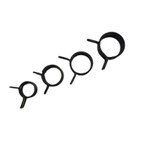 Collier de serrage en acier au manganèse 65MN noir, 5mm - 27mm, pour tuyau d'eau, avec boucle en acier élastique
