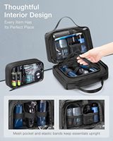 Sac de toilette en nylon personnalisé avec cube de voyage, sac de salle de bain imperméable pour homme, pour la douche et les articles de rasage