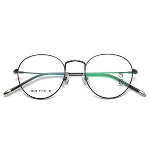 Monturas de Gafas Redondas de Metal Qianai de 51 mm, Anti-UV, Anti-Luz Azul, Unisex, Montura Completa, Lentes de Acetato, Diseño Ovalado - Product Image 3