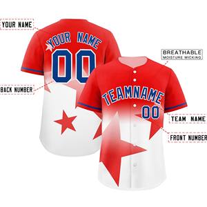 Gradiente personalizzato Baseball Softball Jersey traspirante morbido sublimazione Sport uniforme stampato Logo giovani adulti taglie semplice - Product Image 6