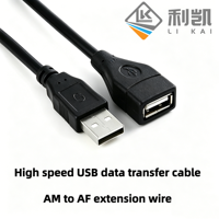 Kabel Ekstensi USB 2.0 Tipe-A Male Female OEM Likai dengan Inti Ferit 480Mbps Kecepatan Tinggi, Selubung PVC Fleksibel, Konduktor Padat