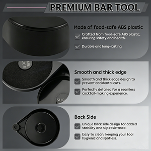 Ensemble de bordureurs de verres en plastique à 3 niveaux, réutilisables, noirs, pour bar, outil professionnel de barman avec boîte à <span class=keywords><strong>sel</strong></span> portable et plateaux rotatifs - Product Image 5