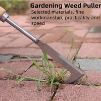 Arrancador de Malezas de Jardín, Acero Inoxidable, Mango de Madera, Herramienta Manual para Jardinería, para Desherbar y Trabajar el Suelo en Exteriores