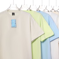 Nouvelle Arrivée Streetwear T-shirt Homme Manches Courtes Coupe Boxy Unie Respirant Anti-UV en Tissu Sorona Lourd 240g