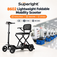 Scooter électrique pour personnes âgées à 4 roues, 180W, 1 passager, quadricycle, batterie lithium-ion pour usage quotidien familial