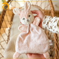 Doudou en peluche douce pour bébé avec tête d'animal en peluche, jouet câlin pour nouveau-né pour le sommeil