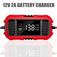 Chargeur et mainteneur de batterie 12V pour moto, VTT, voiture, 2A, entièrement automatique, chargeur de batterie à courant continu