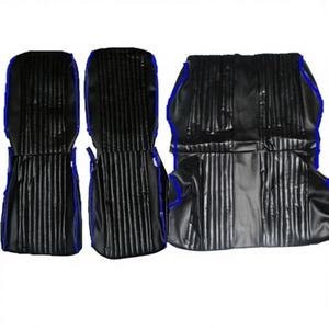 Fundas de Asiento de Cuero Negro con Perfiles Azules para FIAT 500 F L Sportiva, Marca Generic - Product Image 1