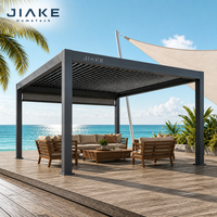 Jiake 6063-T5 Aluminium-Pergola mit Motorisiertem Lamellendach für Strandresorts, Gewerbliche Terrassen, Gartenpavillons