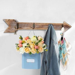 Mộc mạc bằng gỗ mũi tên treo tường giá áo với 4 móc cho lối vào hành lang - Product Image 6