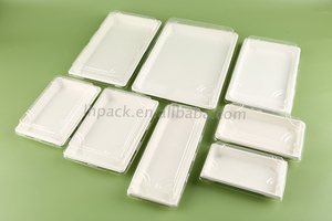 กล่องอาหารกระดาษพลาสติกเกรดอาหารสำหรับแซนวิช ของหวาน แซลมอน ซาชิมิ ซูชิ พร้อมฝาพลาสติก PET - Product Image 4