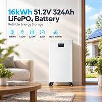 Batterie LiFePO4 sur pied 51,2 V pour stockage solaire domestique 15 kWh, conception de cabinet vertical avec BMS intelligent