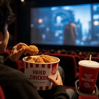 Seau à poulet frit personnalisé en carton blanc, conteneur jetable résistant à l'huile avec revêtement PE