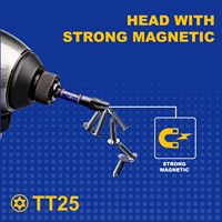 Jeu de tournevis à embouts magnétiques Torx de sécurité Geinxurn TT25, 51 pièces, acier S2, 1 porte-embouts à chocs