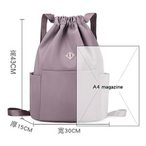 Sac à dos de sport décontracté unisexe 2025 avec logo personnalisé, en nylon et polyester imperméable, sac à cordon pour le fitness et les activités de plein air - Product Image 2