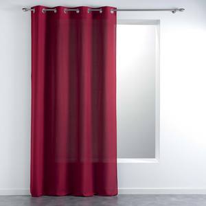 Rideau en tissu uni rouge MELIANE avec œillets 140x280cm - Product Image 1