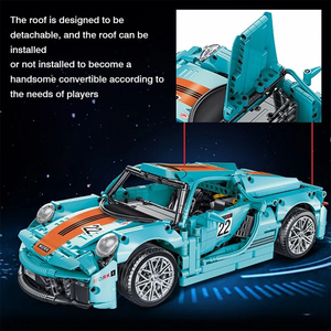 023017-3 <strong>Technical</strong> Super Speed Racing Car Building Blocks 918 Famous Vehicle Model Bricks Assembly Toys Christmas for Kids Gifts - Product Image 3