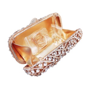 Women Dazzling Gemstone <b>Clutch</b> Purse Rhinestones Formal Evening Bag 3D Wedding Handbag with Detachable Chain - Product Image 5