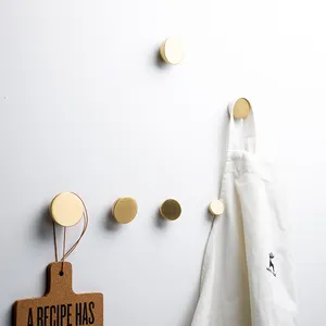 Maxery Wall decor Hardware Brass Coat Hanger Round Wall Hanger Metal Clothes Hook Home decor Bedroom Sets Bathroom Accessories