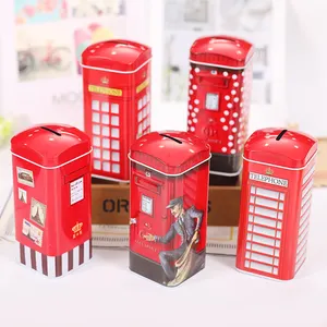 Promotional Custom Money Tin, Cans Coin Bank Money Box Candy box tin English style personality Piggy Bank/