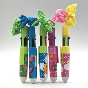 4 in 1 Multicolor Novelty Cute Kawaii Ballpoint <b>Pens</b> with 1.0mm Writing Width Portable Rope for Office & School Use - Product Image 1