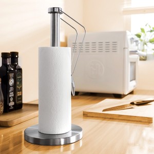 Support vertical en acier inoxydable pour rouleaux de sacs poubelles et essuie-tout de cuisine et salle de bain - Product Image 2