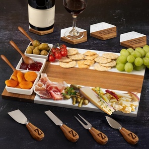 Tablero de charcutería personalizado con juego de cuchillos, tablas de queso de madera de mármol de cocina para servir tabla de cortar de madera - Product Image 1