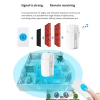 Sonnette de porte intelligente sans fil Android universelle avec contrôle par application, kit émetteur-récepteur facile à appairer pour la maison, le garage et l'hôtel