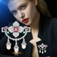 Broche de luxe XILIANGFEIZI, style chinois, avec pendentif à franges en perles d'eau douce, design exquis pour mariage, fête ou cadeau