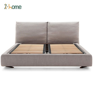 Juego de cama doble de estilo moderno Juego de dormitorio tamaño Queen Cama individual de 1,5 m 1,8 m Nuevo modelo Cama tapizada de tela de lino tamaño king completo - Product Image 4